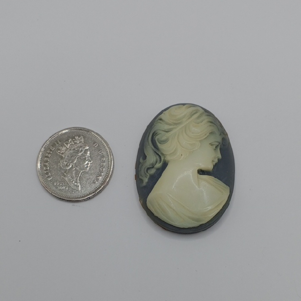 Cameo Gray and Cream Vintage Brooch